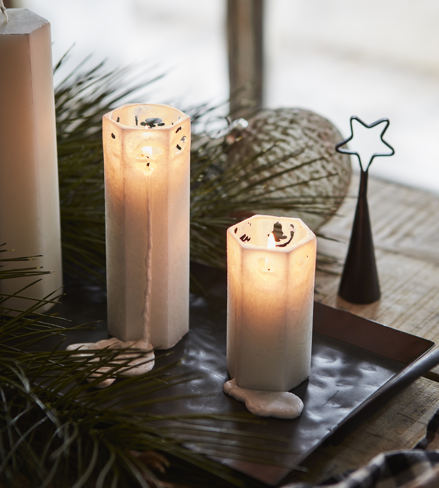 SPIDER Spindelvävsljus, Vit W5xH20 cm