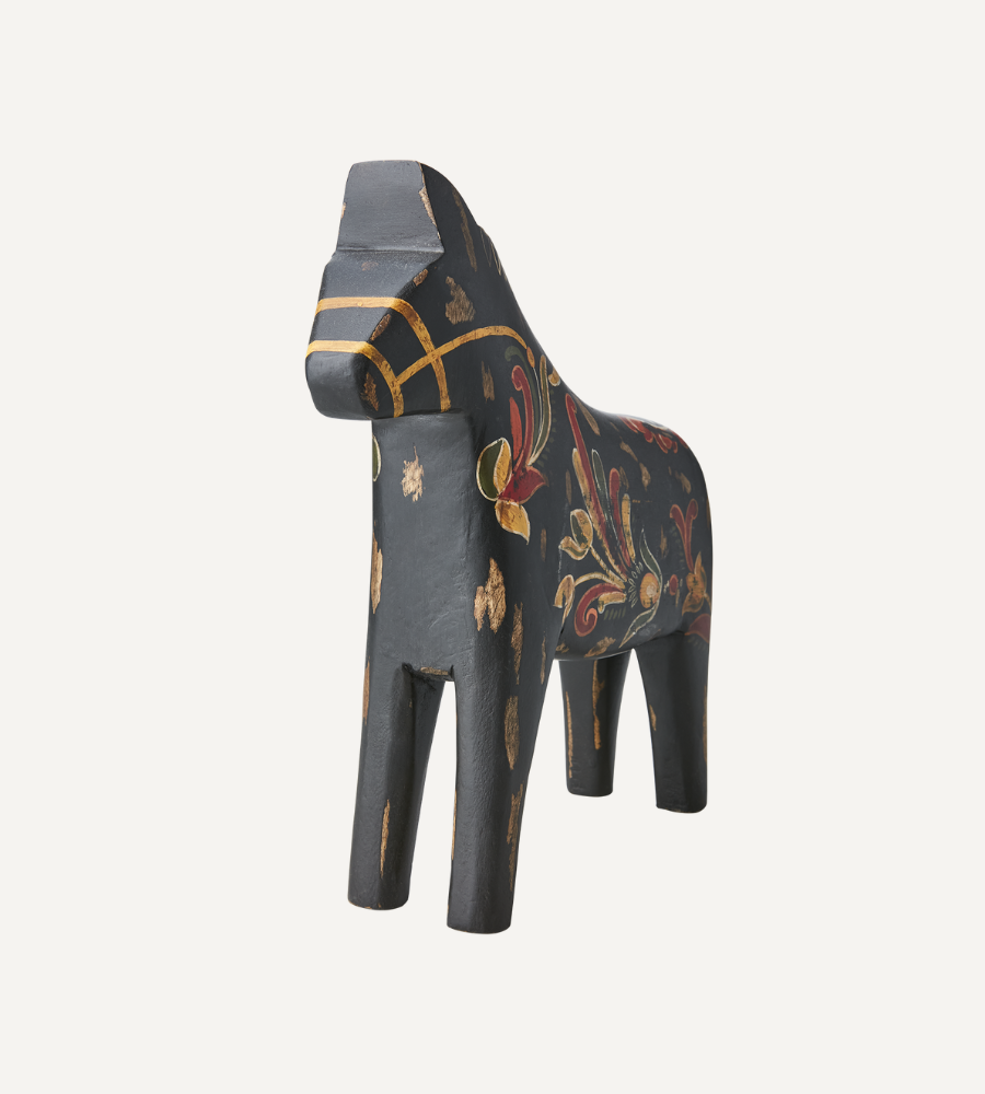 FÅLE Dalahäst, Svart/flerfärgad