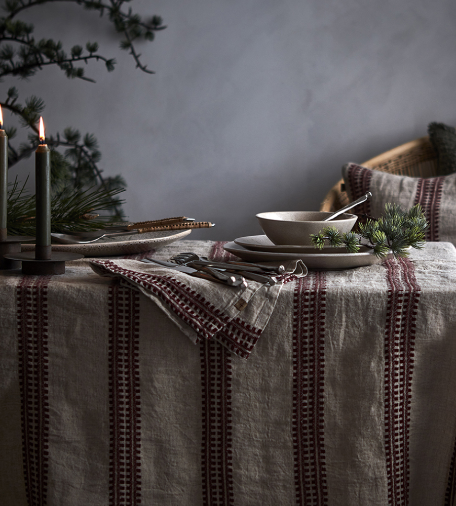 NOEL Servett, Röd/lingrå 4-PACK