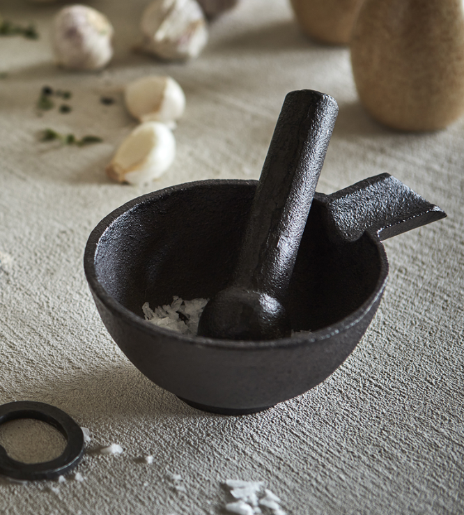 FREJ Mortel dekoration L, Brun/svart