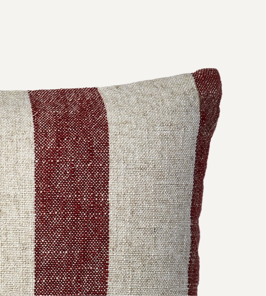 BODIL Kuddfodral, Röd/natur L50xW50