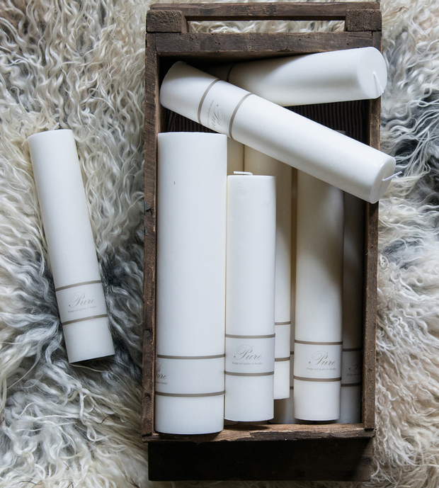 PURE Blockljus, Vit 7x30