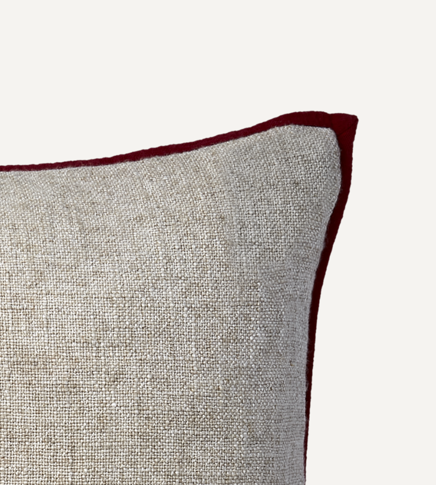 NOEL Kuddfodral, Natur/röd L50xW50