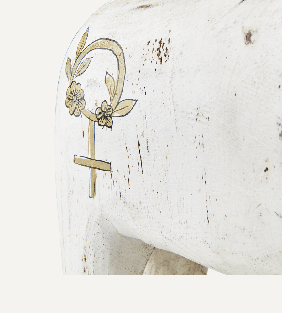 FÅLE Häst Lady, Vit – handgjord prydnadshäst i mangoträ