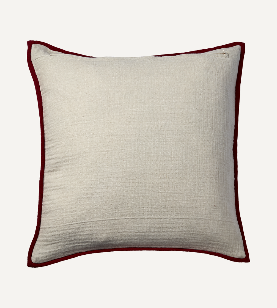 NOEL Kuddfodral, Natur/röd L50xW50 cm