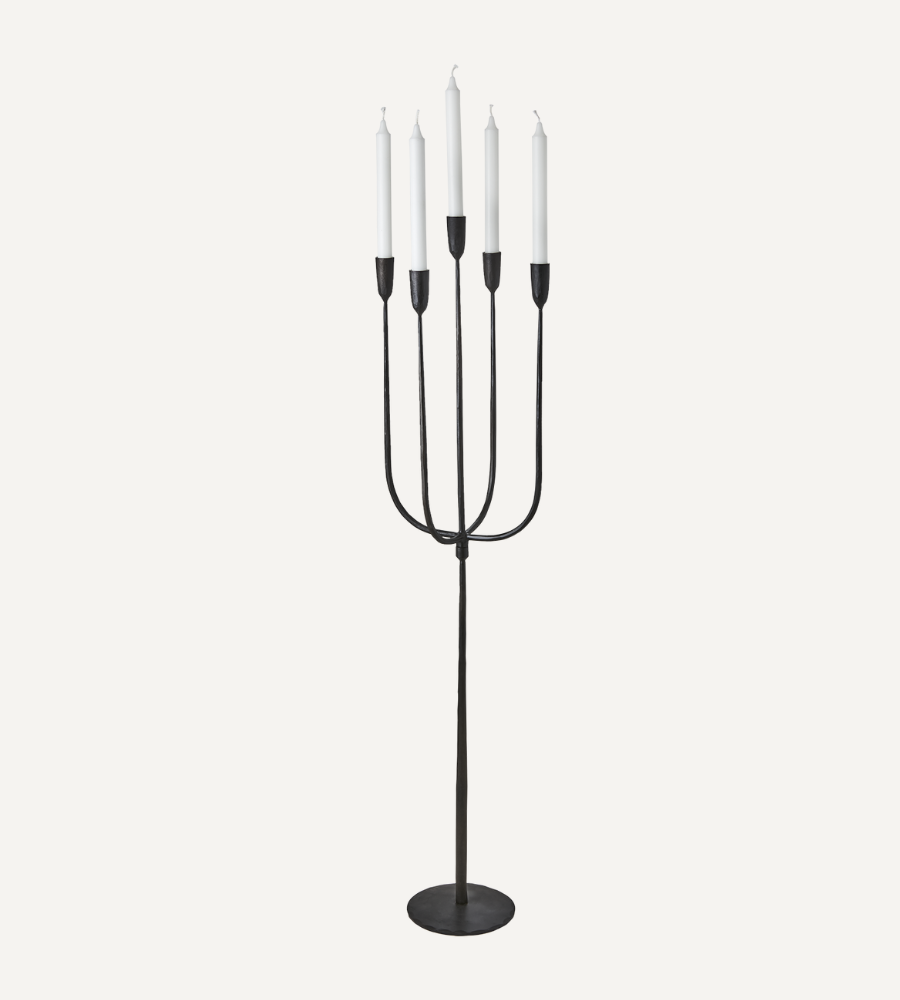 THOR Golvkandelaber – Svart ljusstake i järn