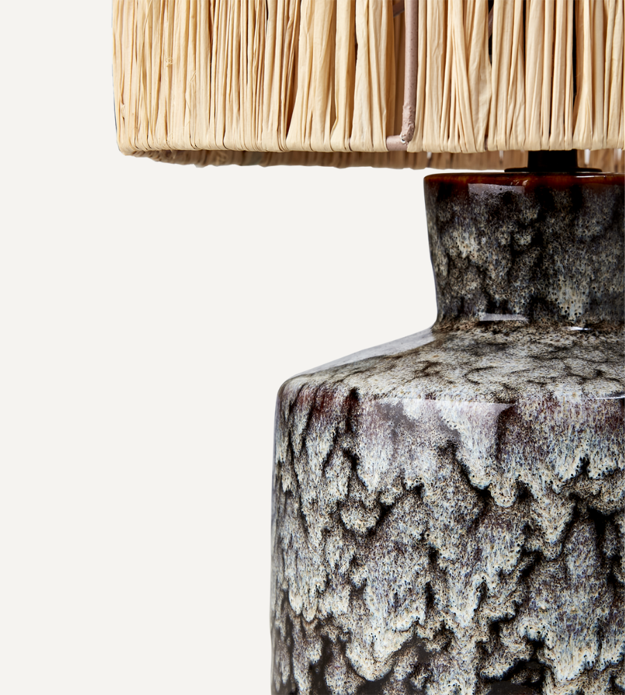 LAVA Bordslampa, Mörkbrun/flerfärgad