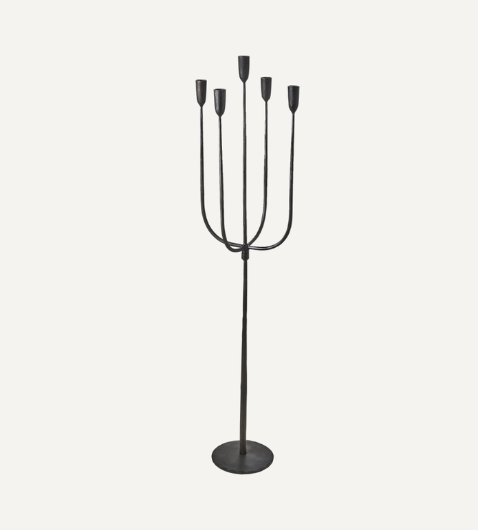 THOR Golvkandelaber – Svart ljusstake i järn