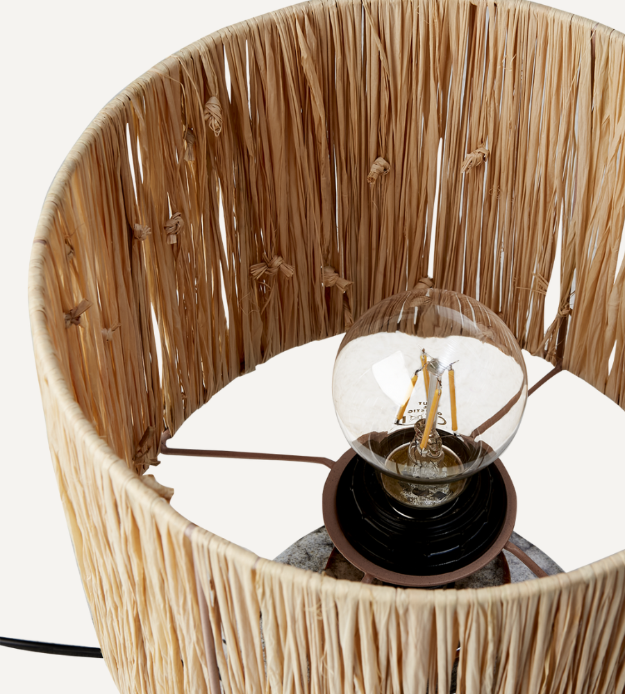 LAVA Bordslampa, Mörkbrun/flerfärgad