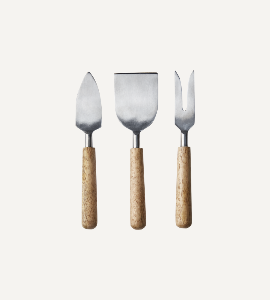 NICO Ostkniv, set om 3, Natur/silverfärgad