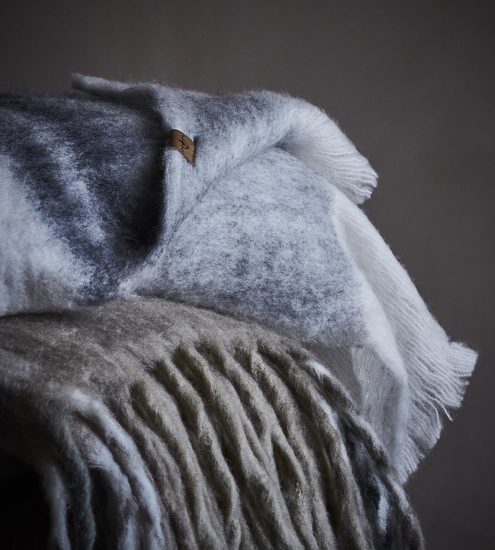 FRASSE Filt, Svart/grå/vit 160x130