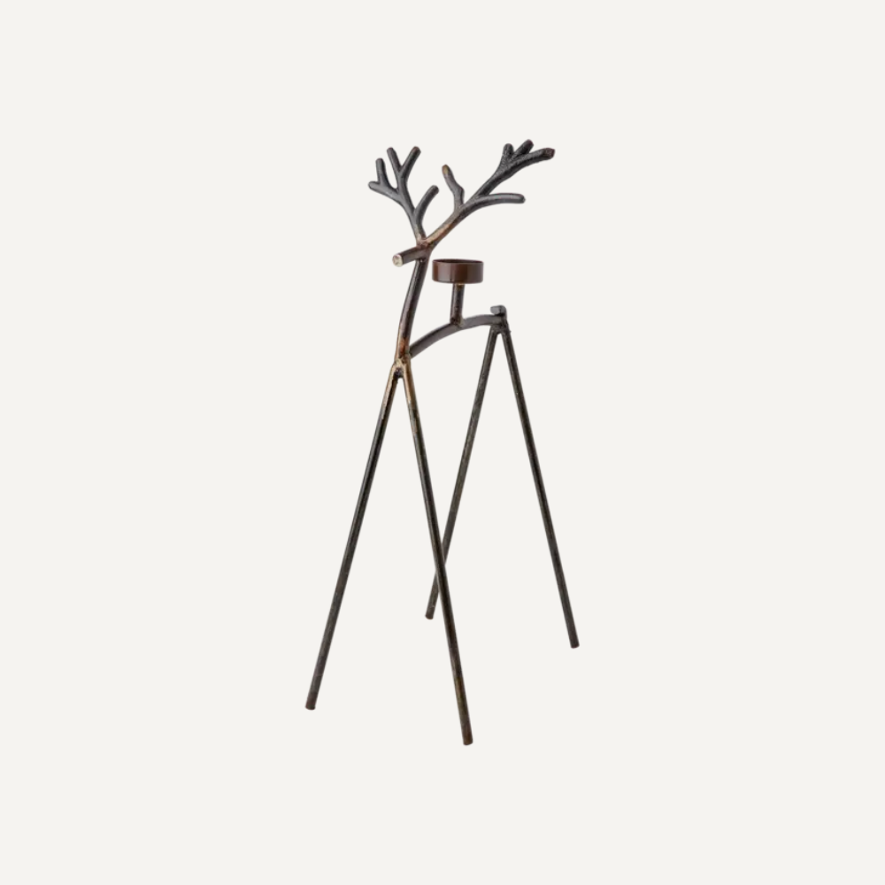 OH DEER Värmeljushållare S, Rost/mässingsfärgad