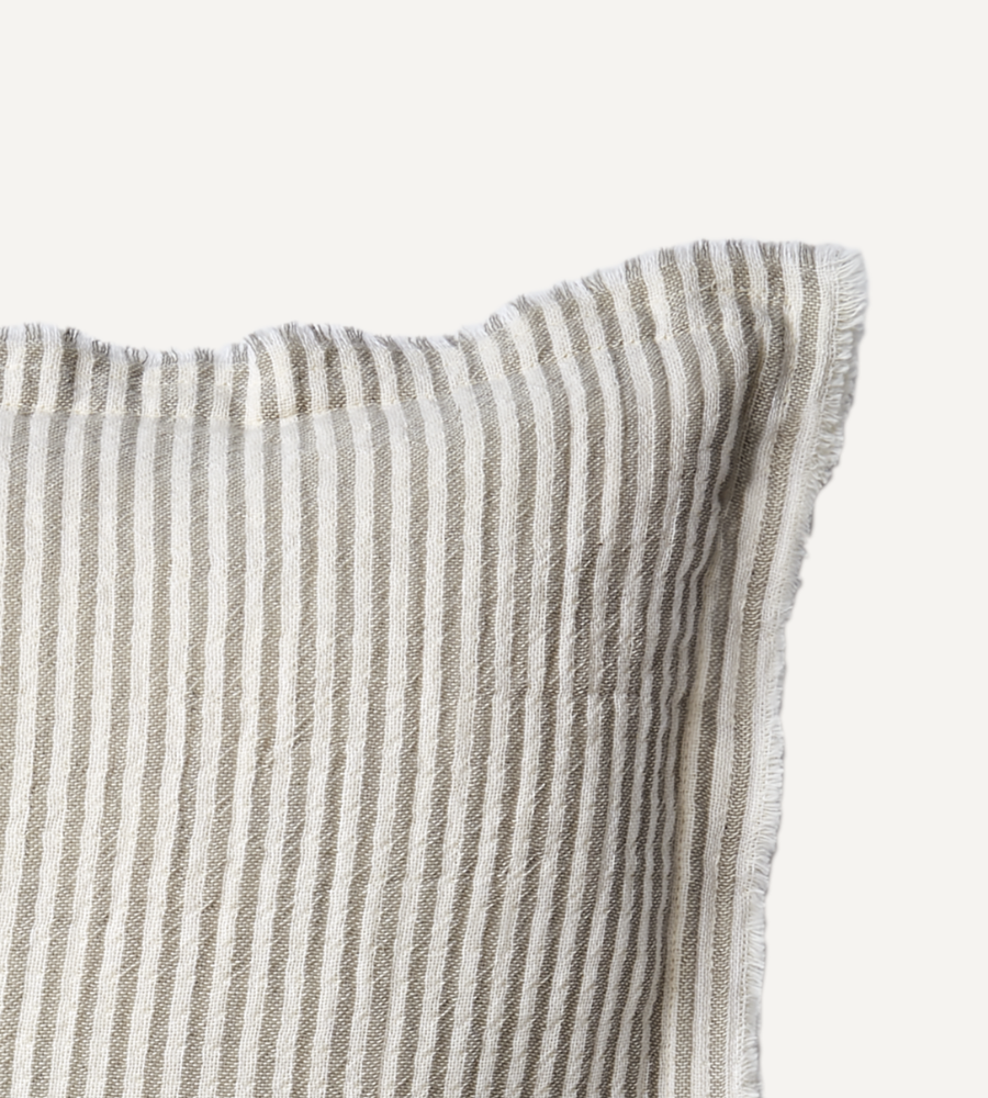 LINE Kuddfodral, Grå/vit 50x50