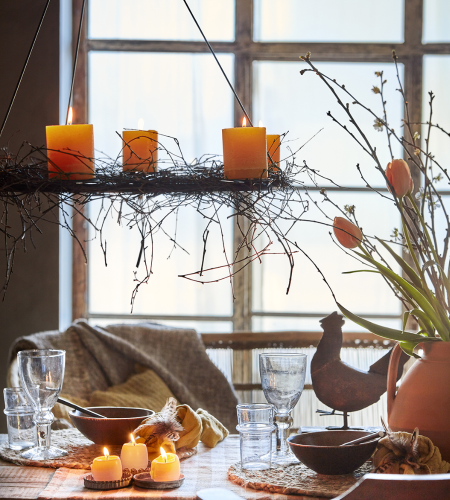 COTE NORD Blockljus, Ocra Ø10xH10 cm