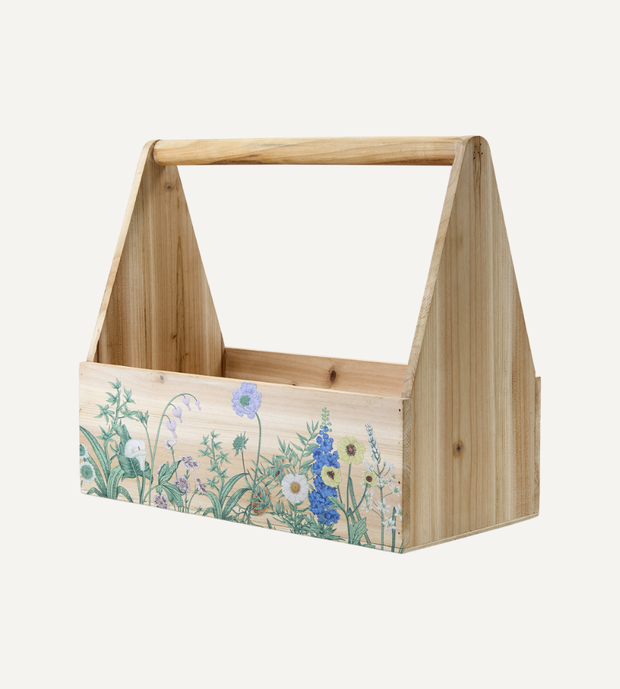 LENA Låda med handtag, Natur/flerfärgad