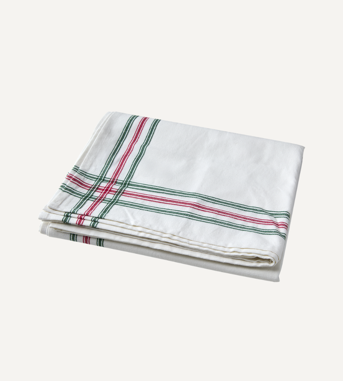 FLISA Bordsduk/julduk, Vit/grön/röd 150x350