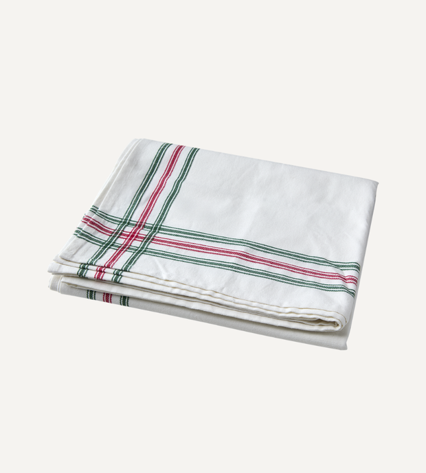 FLISA Bordsduk/julduk, Vit/grön/röd 150x350