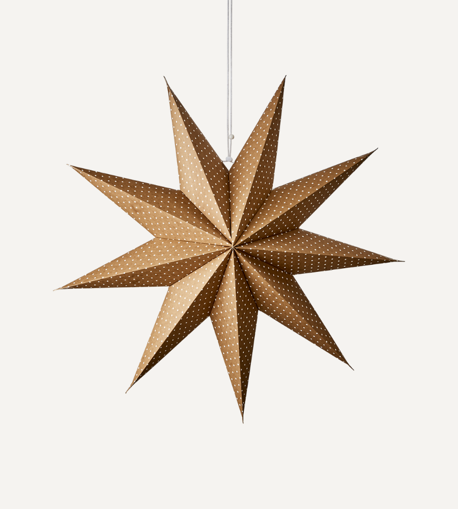 UNI Julstjärna L, Brun/vit Ø60 cm