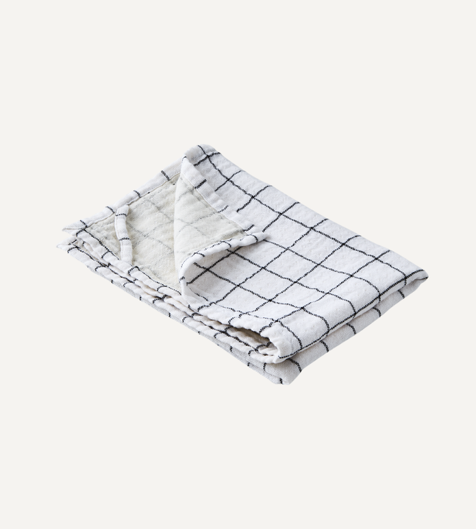 ELSA Kökshandduk i bomull, Vit/svart