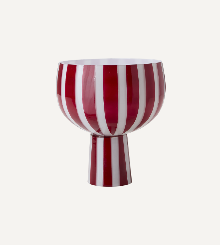 CIRCUS Skål på fot, Röd/vit