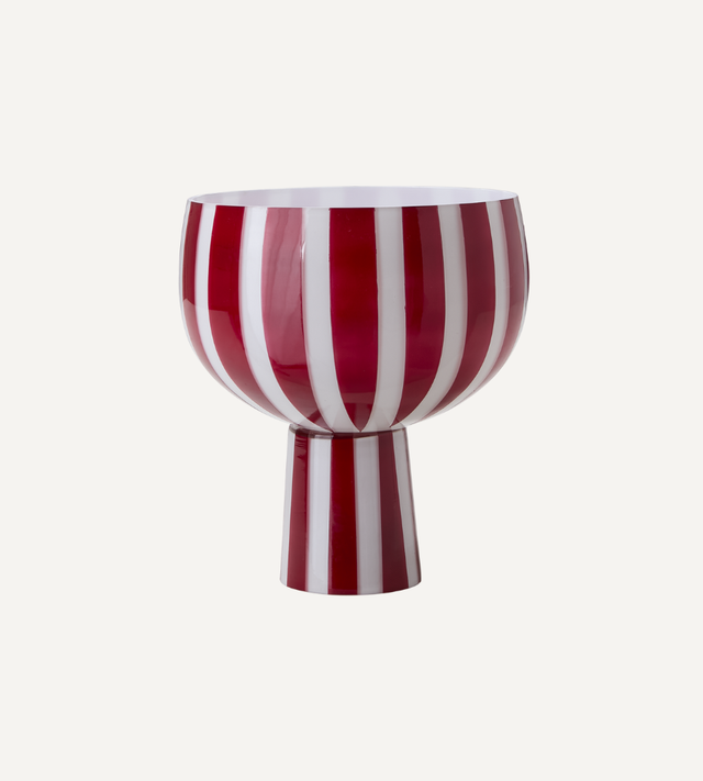 CIRCUS Skål på fot, Röd/vit
