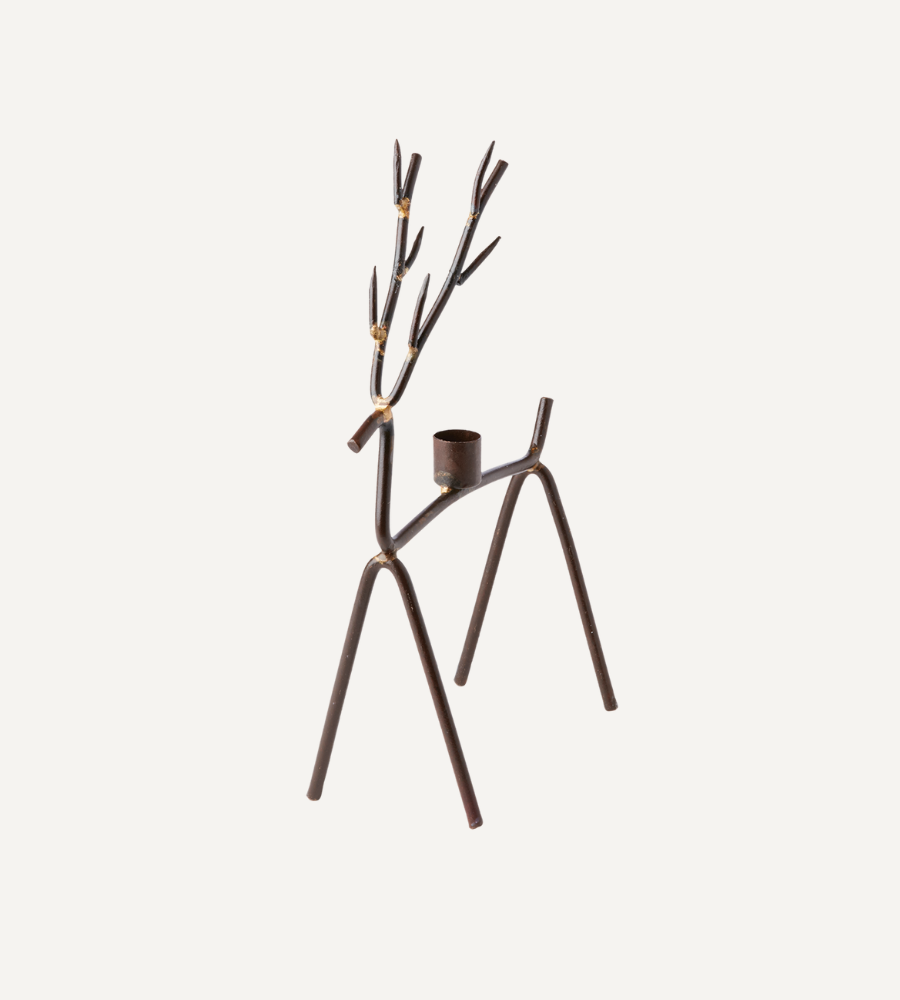 OH DEER Ljusstake M, Rost/mässingsfärgad