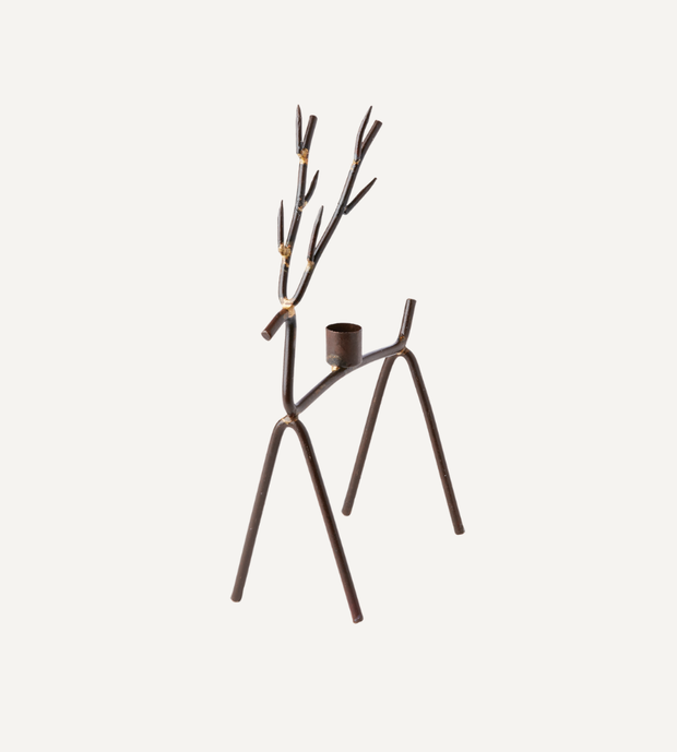 OH DEER Ljusstake M, Rost/mässingsfärgad