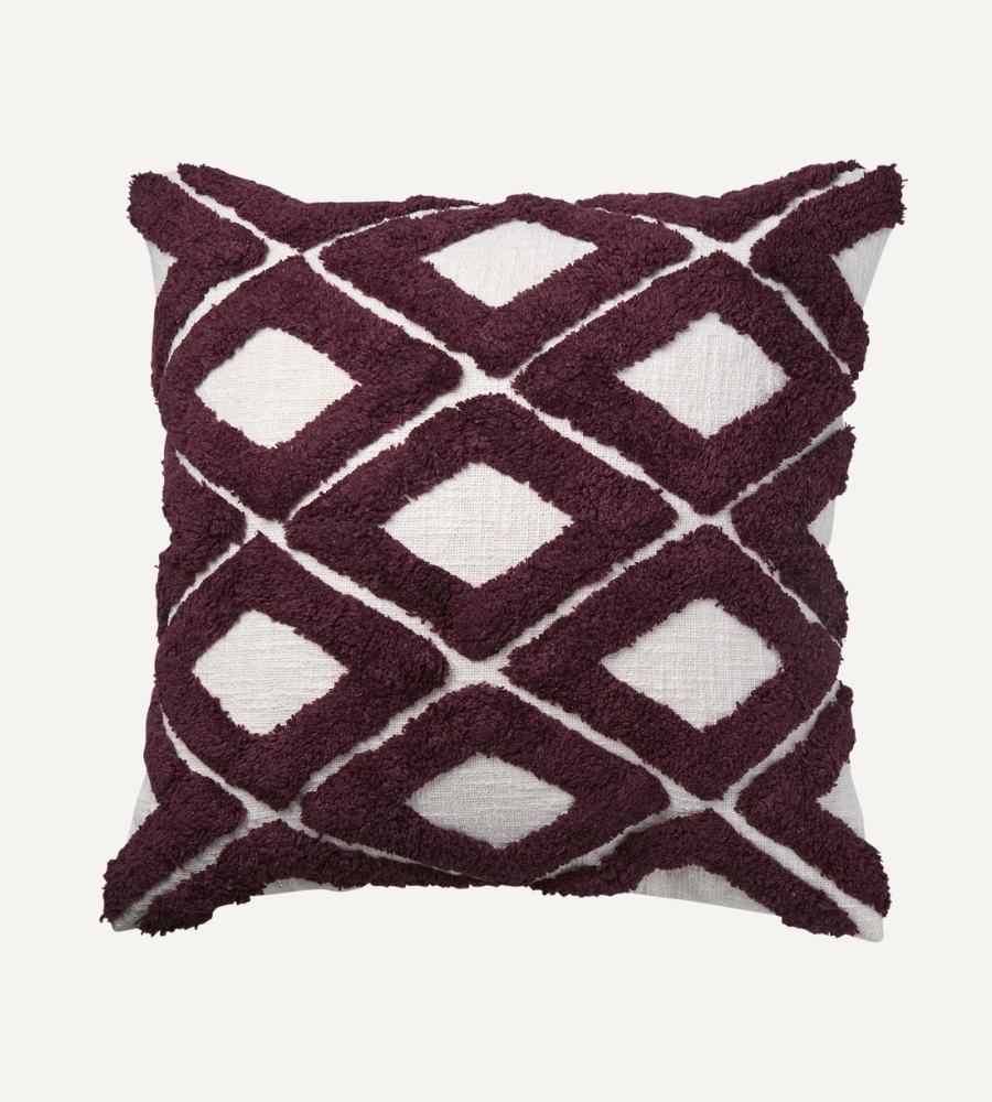 FLORIAN Kuddfodral, 50x50 Burgundy/elfenben 2-PACK